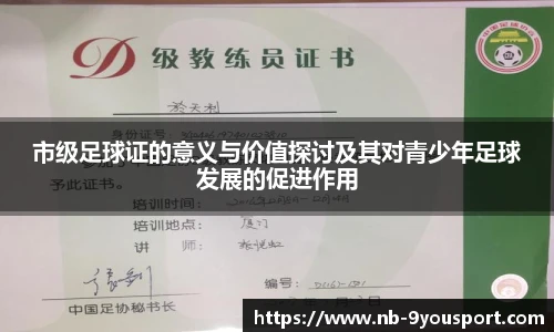 市级足球证的意义与价值探讨及其对青少年足球发展的促进作用